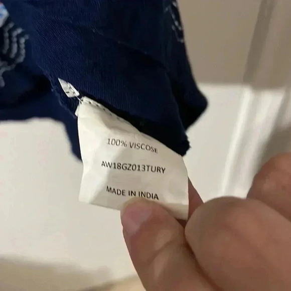 Global Desi Placement Print A-line Kurta with Bell Sleeves Size S - Picture 10 of 11